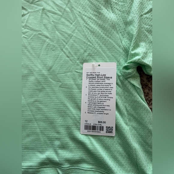 NWT lululemon Swiftly High-Low Cropped Short-Sleeve Shirt - Picture 5 of 6